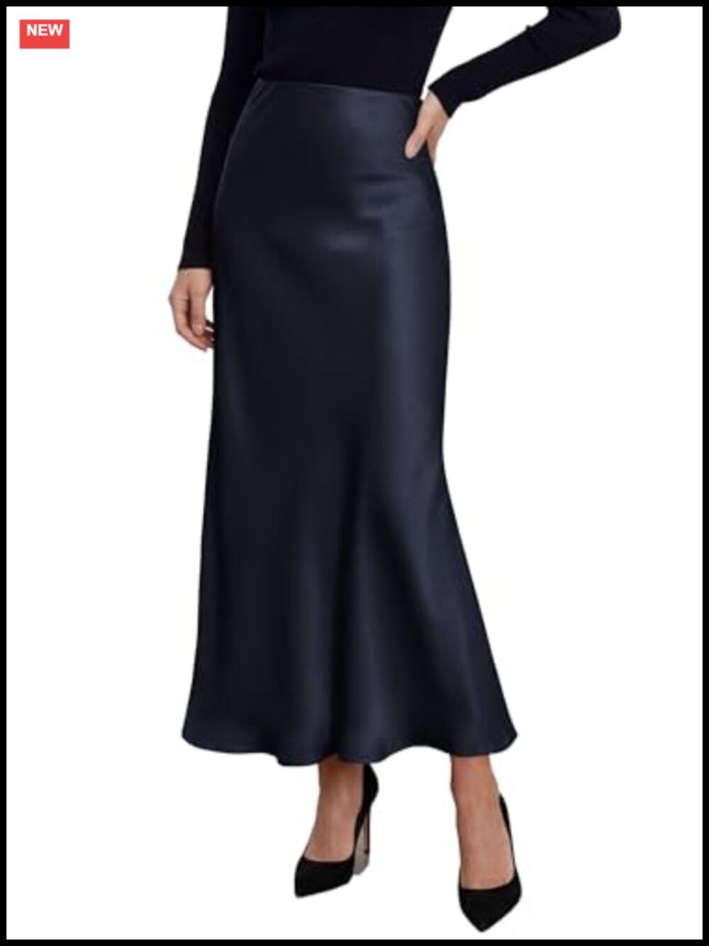 Silk Satin Maxi Skirt - High Waisted A-Line Mermaid Bodycon Long Skirt
